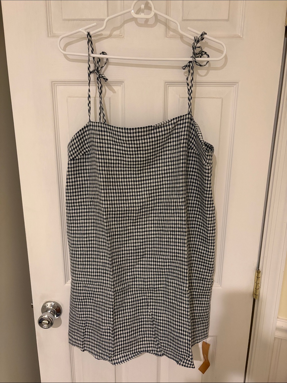 Reformation Black and White Gingham Mini Dress